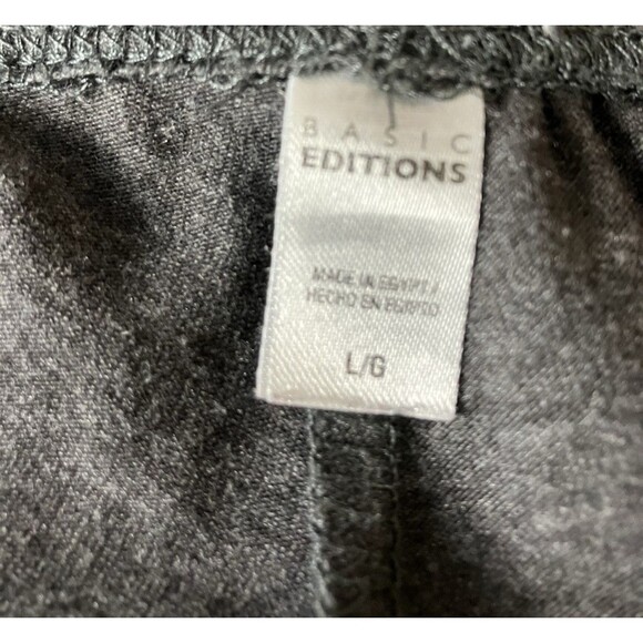 Basic Editions Womens Gray Hi-Rise Leggings Size Large - Picture 2 of 7